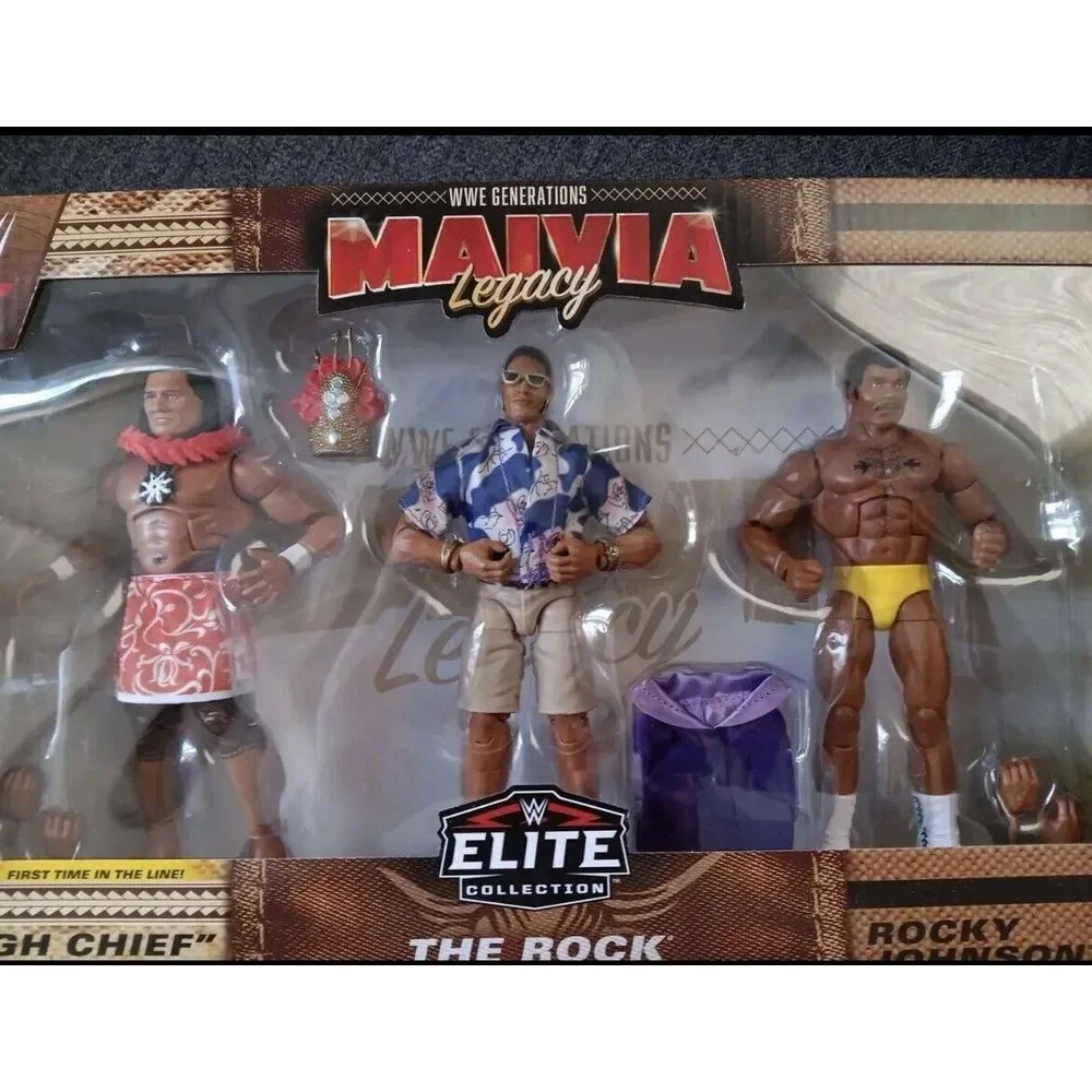WWE Mattel Elite Rock, Rocky Johnson, Peter Maivia WWE Generations Legacy 3-Pack